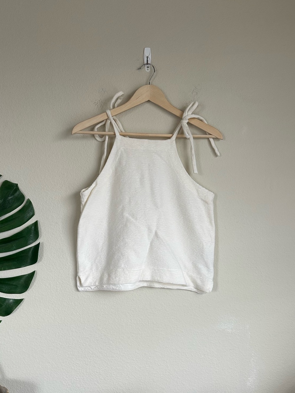 Madewell High Neck Tie Textured Tank